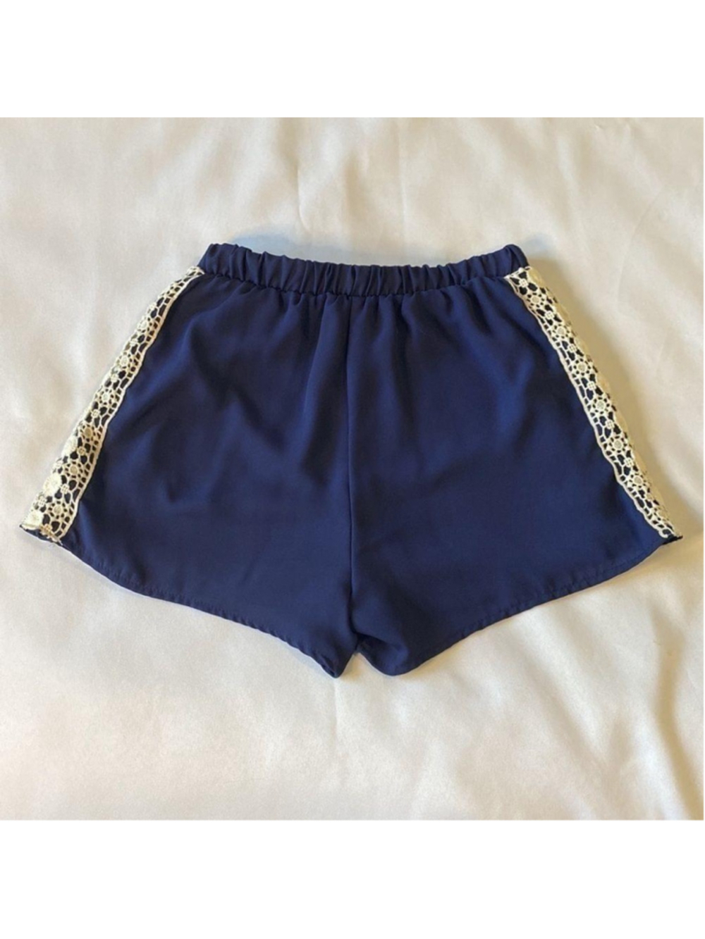 NAVY BLUE SHORTS WITH CROCHET - Picture 2 of 5